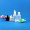 100 PCS 10ml（1/3 oz）プラスチックドロッパーボトルタンパープルーフキャップのヒントセーフLDPE E蒸気CIG液体10 ml SPLPF