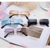 58% Vente en gros de lunettes de soleil Nouvelles lunettes de soleil rectangulaires sans monture femmes à la mode nuances carrées sans cadre pour hommes ultralégers UV400 lunettes unisexe