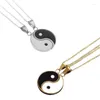 Pendentif Colliers Splice Paired Couple Lovers Collier Pour Femmes Hommes Amis Bff Colliers Noir Blanc Taichi Yinyang Gossip Neck Chain