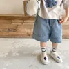 Shorts 2119B Summer Denim for Boys and Girls Patched Solid Color Short Pants Kids Toddlers Korean 230626