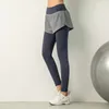 Pantaloni da yoga in due pezzi falsi Pantaloni da yoga a vita alta da donna Fianchi di sollevamento Fianchi stretti Pantaloni da allenamento per fitness Pantaloni sportivi elastici da corsa sports32