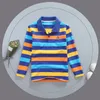 Polos Garçon Polo Shirt Enfants Vêtements Tops Couleur Rayures Col Rabattu Automne Polos À Manches Longues Bébé Garçon Camisetas Garçons Chemises Adolescent 230626