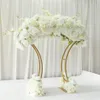 Decoração de casamento vaso de flores el mesa peças centrais linha floral suporte de metal rack de flores brilhante ouro arco suporte grande-evento part236o