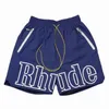 Designer shorts rhude shorts summer fashion beach pants men high quality street wear red blue black purple pants mens short US Siize