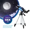 망원경 쌍안경 AOMEKIE 40070 높은 삼각대 Mobi 홀더가있는 Tescope Rractor 16X/66X Space Moon Watching Kids Beginners Gift HKD230627 용 직립 이미지