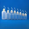 100 uppsättningar/parti 20 ml plastmetallnåldroppar flaskor gummisäkra spetsar ldpe flytande ögondroppar e ångolja 20 ml rlpaa