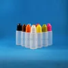 15ML 100PCS / LOT Bottiglie contagocce in plastica LDPE di alta qualità con tappi per tappi sicuri a prova di bambino Suggerimenti per vapori sicuri Flacone comprimibile capezzolo corto Opirx