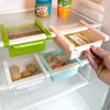 2024 Kitchen Organizer Slide Fridge Storage Box Rack Space Saver Household Fridge Freezer Shelf Holder Pull-Out Drawer Organization