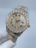 2023 Nya populära herrklockor Set Diamond Iced Wristwatch Handgjorda diamant inlagda rostfritt stål automatiska klockor romersk sifferskala 43mm