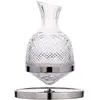 Verres à vin 360 Rotating Decanter Tumbler Design Dispenser Crystal Glass Aerator Mirror Jug Gift Bar Decor Art Glassware 1500ML 230627