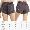 LL-2028 Womens Yoga Outfits Hög midja Sportkläder Cheerleaders Shorts tränar Fitness Wear Gym Short Pants Girls Running Elastic DrainString