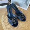 Lace flower slippers luxury designer shoes fashion womens sandals sexy stiletto heels summer outdoor elegant dress shoes comfortable low heels flat casual shoes