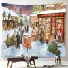 Tapisseries Cilected Noël Neige Scène Tapisserie Décoration Année Tissu Art Suspendu Peinture Tenture Maison Nappe Rideau 230626