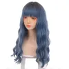 Syntetiska peruker Houyan Long Curly Hair Wavy Pink Wig Kvinnlig hög temperaturbeständig syntetisk fibercosplay Lolita 230627