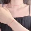 Lien Bracelets Bracelet Goutte De Sang Perle À La Main Simple / Double Couche Cheville Collier Réglable Pour Adulte