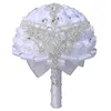 Couronnes de fleurs décoratives Bouquets de mariage blanc pur de luxe pour la mariée et la demoiselle d'honneur Ruban exquis Rose Accessoires de mariage faits à la main 230626