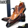 Boots marque hommes chaussures en cuir lacets up pointues couleurs mixtes brogues oxford mens robes chaussures office de mariage chaussures formelles hommes