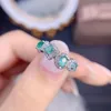 Cluster ringen fijne sieraden 925 sterling zilveren inzet met natuurlijke edelsteen dames vintage smaragd verstelbare rij ring ondersteuning detecti