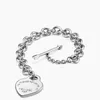 Bracelet en or blanc de luxe de créateur Une flèche à travers le coeur amour bracelet pour femme mode bracelet de haute qualité bijoux cadeaux fins