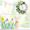 Decorative Flowers Easter Door Decorations 2D Acrylic Wreath Spring Season Garland With Eggs And Mixed Twigs For Front Home