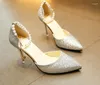 Dress Shoes Women Fashion Gold Silver Sequins Pumps High Heel Party Wedding Woman Elegant Pointed Toe