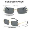 12 % Rabatt auf den Großhandel mit Sonnenbrillen. Neue randlose rechteckige Sonnenbrille für Herren, Markendesign, Metall, modische quadratische Sonnenbrille für Damen, rahmenlos, UV400