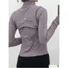 Tenue De Yoga Veste Courte Côtelée Manteau Taille Longueur Sweats Vestes De Sport Slim Fit Avec Trous Pour Les Pouces Livraison De Baisse À L'extérieur Fitne Dhjxd