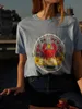 Damska koszulka lamparta lamparta T-shirt Summer okrągły szyję krótkie rękawy Organiczne bawełniane tshirt top żeńska vintage casual tee tshirts moda J230627