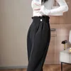 Pantaloni da donna a vita alta Abito Harun per donna Primavera e autunno Coreano Pipa da fumo Crop Piccolo piede Ravanello Casual lungo