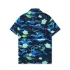 Herrdesigner skjorta sommaren kort ärm avslappnad knapp upp skjorta tryckt bowling skjorta strandstil andningsbar t-shirt kläder #507