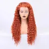 Orange Ginger Synthetic Lace Wigs for Black Women Kinky Curly Wig Lace Front Wig High Temperature Fiber Cosplay Wigs Daily Used 230524