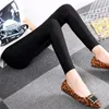 Women's Leggings CUHAKCI Polyester Casual High Waist Pants Black Shiny Leggins Women Elasticity Push Up Slim Solid Female