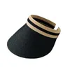 Visières Été Femme Soleil Chapeaux Femme En Plein Air Visière Caps Fait À La Main Chapeau De Paille Casual Ombre Chapeau Vide Top Pêche Vacances Plage 230627