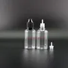 Botella cuentagotas de plástico PET de 30 ml de 100 piezas con tapas y pezones seguros a prueba de niños Squeezable Wcbqs