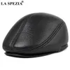 La Spezia Winter Flat Caps Beret Men Black Warm Duckbill Hat Ivy Male Earflap