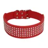 Rhinestone Leather Dog Collar Bling Diamante Crystal Studded Dogs Pet Collar 2inch Wide For Medium Large Dogs Pitbull Boxer