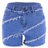 Jeans de femmes sexy taille haute denim shorts 2023 été femmes personnalité gland design bleu y2k mode mini court streetwear