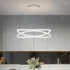 Lámparas colgantes Lámparas de techo LED para sala de estar Dormitorio Comedor Cocina Moderno Simple Diseño de anillo blanco Luces colgantes
