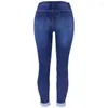 Женские джинсы, летние женские эластичные рваные узкие джинсы с высокой талией Y2K, узкие облегающие джинсовые брюки до щиколотки, уличная одежда H