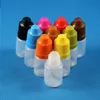 100 Pcs 5 ml (1/6 oz) Flacons compte-gouttes en plastique Bouchons à l'épreuve des enfants Conseils LDPE pour E Vapor Cig Liquide 5 ml Sfgwr