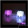 Decoração de festa Aoto Colors Mini Romantic Luminous Artificial Ice Cube Flash Led Light Wedding Christ Drop Delivery Dhzcx