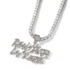 Diamant personnalité lettre pendentif Hip Hop Street Rap Double couche nom collier mode ICE bijoux