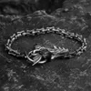 Bracelets porte-bonheur Vintage tête de Dragon Bracelet Punk os hommes chaîne en métal alliage matériel