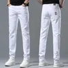 Herren Jeans Designer Designer 2023 Frühling und Sommer Jeans Herren leichte Luxus koreanische Version dünne elastische schlanke Baumwolle reinweiße Hose