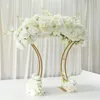 Decoração de casamento vaso de flores el mesa peças centrais linha floral suporte de metal rack de flores brilhante ouro arco suporte grande-evento part236o