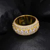 Hip Hop 925 Sterling Silver Pave Vvs Moissanite Diamond Multi Layer Iced Out Wedding Ring for Men Finger