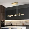 Lampes suspendues Design créatif lumières LED modernes pour salon cuisine salle à manger lampe suspendue dorée maison intérieur simplicité luminaires