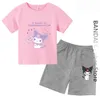 T-shirts Kuromi Tshirt Enfants Cool T-shirt garçons enfant vêtements filles À Manches Courtes D'été Tops T-shirts anime Mode narutoes t-shirt 230626