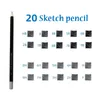 Pencil Professional 20 Sketch Pencil Set 9H9B Grafite Shadoing Drawing Pencil Mark Standard Pencil per le forniture d'arte per studenti principianti