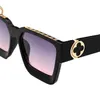 Wholesale of New Four-leaf clover square women's fashion casual sunglasses ins men's black frame wear Sunglasses